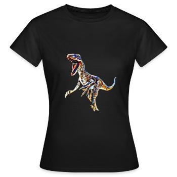 Velociraptor - T-shirt Femme - noir - Devant - AI Model Female 172 dark (172cm)