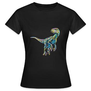 Velociraptor - T-shirt Femme - noir - Devant - AI Model Female 172 dark (172cm)