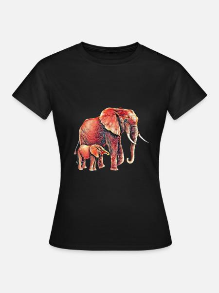 Elefanten - Frauen T-Shirt - Schwarz