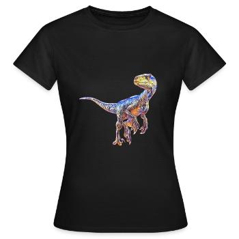 Velociraptor - T-shirt Femme - noir - Devant - AI Model Female 172 dark (172cm)