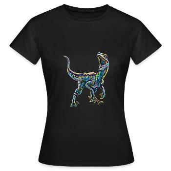 Velociraptor - T-shirt Femme - noir - Devant - AI Model Female 172 dark (172cm)