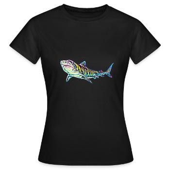 Requin tigre - T-shirt Femme - noir - Devant - AI Model Female 172 dark (172cm)