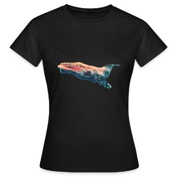 Baleine à bosse - T-shirt Femme - noir - Devant - AI Model Female 172 dark (172cm)
