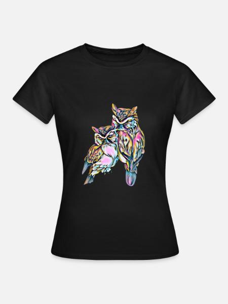 Eulen - Frauen T-Shirt - Schwarz
