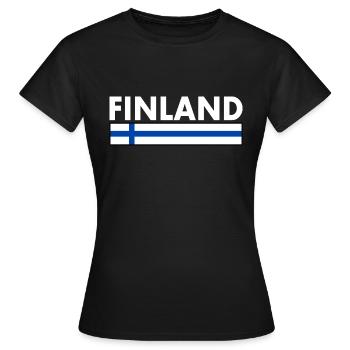 Finland - Women's T-Shirt - black - Front - AI Model Female 172 dark (172cm)