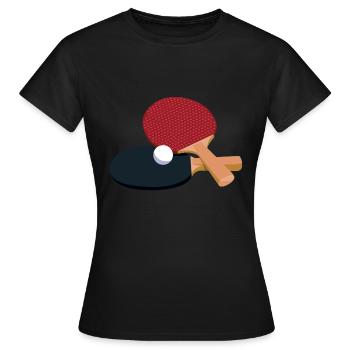 Table Tennis Racket Handle Types Table Tennis Table - Women's T-Shirt - black - Front - AI Model Female 172 dark (172cm)