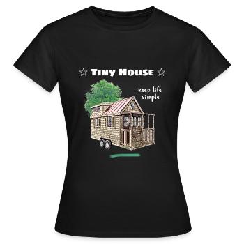 Tiny House Design - Women's T-Shirt - black - Front - AI Model Female 172 dark (172cm)
