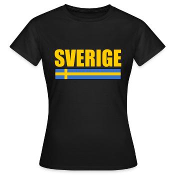 sverige - Frauen T-Shirt - Schwarz - Vorne - AI Model Female 172 dark (172cm)