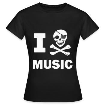 I Musique pirate - T-shirt Femme - noir - Devant - AI Model Female 172 dark (172cm)