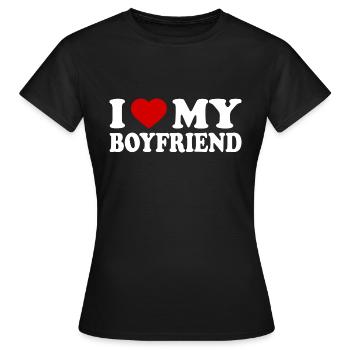 I love my boyfriend - Frauen T-Shirt - Schwarz - Vorne - AI Model Female 172 dark (172cm)