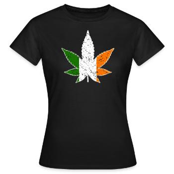 St. Patricks Day Cannabis Marihuana Haschisch Hanf - Frauen T-Shirt - Schwarz - Vorne - AI Model Female 172 dark (172cm)