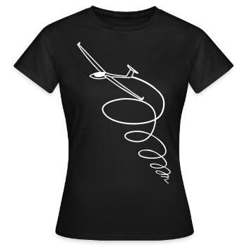 Segelflieger Thermik - Frauen T-Shirt - Schwarz - Vorne - AI Model Female 172 dark (172cm)