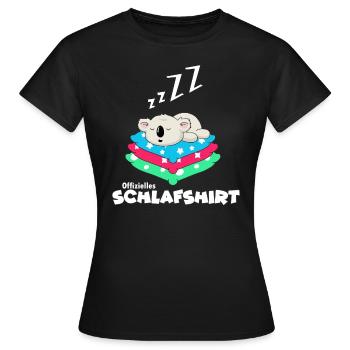 Koala Australia Sleep Shirt Sleepyhead Dreaming - Women's T-Shirt - black - Front - AI Model Female 172 dark (172cm)