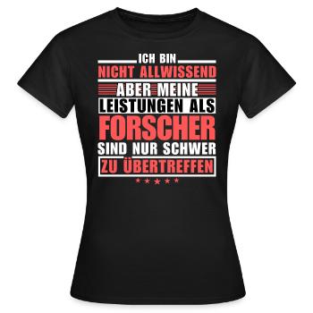 Unmatched Achievement as a Researcher - Women's T-Shirt - black - Front - AI Model Female 172 dark (172cm)