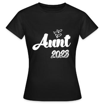 Demandez à tante 2023 Godi Demandez baptême bébé - T-shirt Femme - noir - Devant - AI Model Female 172 dark (172cm)