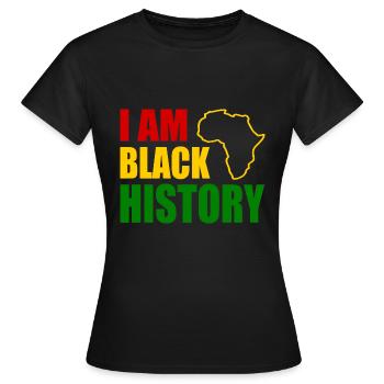 I am black history - T-shirt Femme - noir - Devant - AI Model Female 172 dark (172cm)