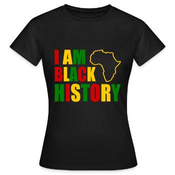 I am black history - T-shirt Femme - noir - Devant - AI Model Female 172 dark (172cm)