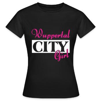 Wuppertal City Girl Städtenamen Outfit - Frauen T-Shirt - Schwarz - Vorne - AI Model Female 172 dark (172cm)