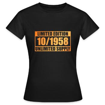66e anniversaire Édition limitée - ꝏ Approvisionnement 10/1958 - T-shirt Femme - noir - Devant - AI Model Female 172 dark (172cm)