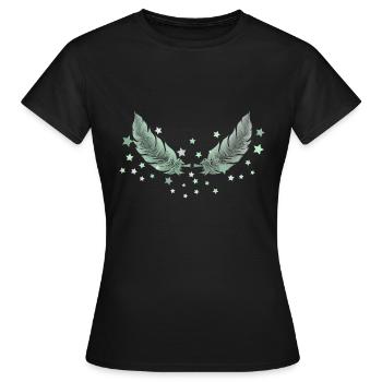 Two feathers - Women's T-Shirt - black - Front - AI Model Female 172 dark (172cm)