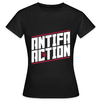 Antifa action - Women's T-Shirt - black - Front - AI Model Female 172 dark (172cm)