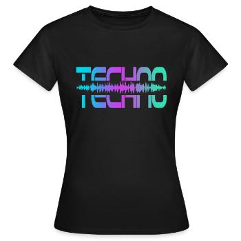 Techno Rave Raver - T-shirt Femme - noir - Devant - AI Model Female 172 dark (172cm)