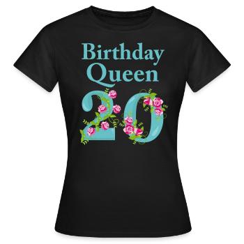 Cadeau d'anniversaire femme 20 ans anniversaire reine - T-shirt Femme - noir - Devant - AI Model Female 172 dark (172cm)