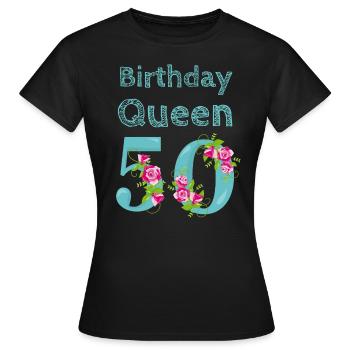 Cadeau d'anniversaire femme 50 ans anniversaire reine - T-shirt Femme - noir - Devant - AI Model Female 172 dark (172cm)