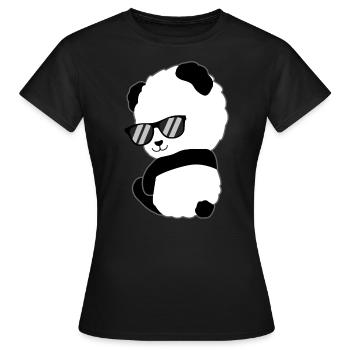 Cute panda sunglasses gift panda bear - Women's T-Shirt - black - Front - AI Model Female 172 dark (172cm)