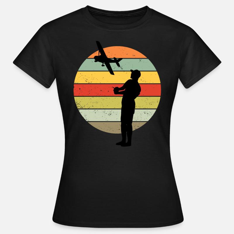 Model flight model builder airplane retro gift - Women's T-Shirt - black