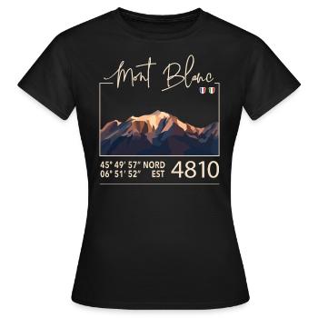 Mont Blanc 4810 TMB Berg Frankreich Italien Europa - Frauen T-Shirt - Schwarz - Vorne - AI Model Female 172 dark (172cm)