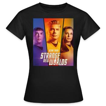 Star Trek Strange New World Spock, Pike Et Una - T-shirt Femme - noir - Devant - AI Model Female 172 dark (172cm)