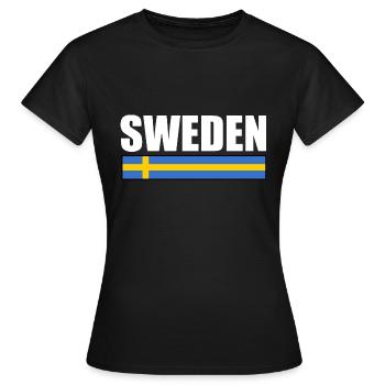 Schweden - Frauen T-Shirt - Schwarz - Vorne - AI Model Female 172 dark (172cm)