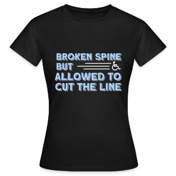 Accès en fauteuil roulant - T-shirt Femme - noir - Devant - AI Model Female 172 dark (172cm)
