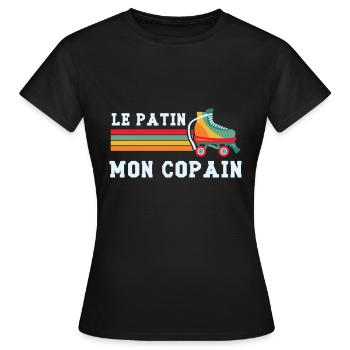 le patin mon copain - T-shirt Femme - noir - Devant - AI Model Female 172 dark (172cm)