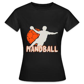 Handball Player Handball Player Jump Shot - Women's T-Shirt - black - Front - AI Model Female 172 dark (172cm)