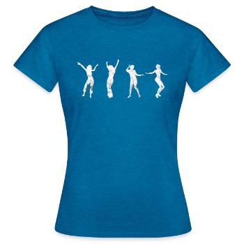 Danza disco dance - Maglietta da donna - zaffiro azzurro antico screziato - Fronte - AI Model Female 172 dark (172cm)