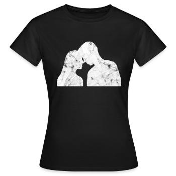 Liebe Paar - Frauen T-Shirt - Schwarz - Vorne - AI Model Female 172 dark (172cm)