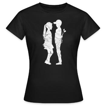 Couple Amour amoureux - T-shirt Femme - noir - Devant - AI Model Female 172 dark (172cm)