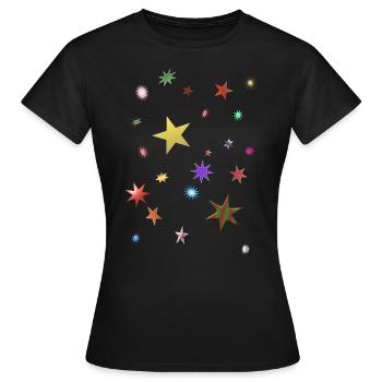 Étoile Étoiles Étoiles Étoilés Etoiles Etoiles Etoiles - T-shirt Femme - noir - Devant - AI Model Female 172 dark (172cm)