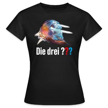Die Drei ??? Der Kristallschädel - Frauen T-Shirt - Schwarz - Vorne - AI Model Female 172 dark (172cm)