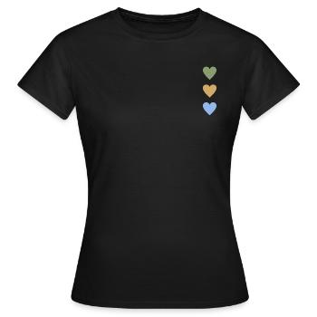 Hearts - Women's T-Shirt - black - Front - AI Model Female 172 dark (172cm)