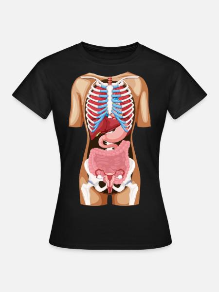 Lage Organe - Anatomie Mensch menschlicher Körper - Dame-T-shirt - sort
