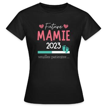 Future Mamie 2023 Cadeau annonce de grossesse - T-shirt Femme - noir - Devant - AI Model Female 172 dark (172cm)