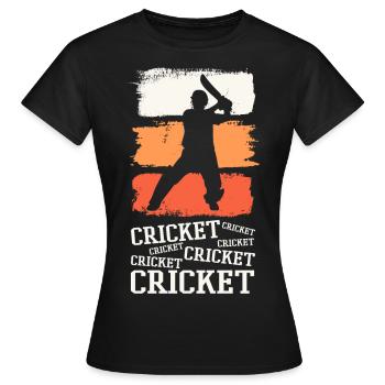 Cricket Cricketer Batsman Sport Vintage - Women's T-Shirt - black - Front - AI Model Female 172 dark (172cm)