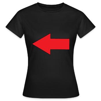 Pfeil links Richtung Geschenkidee - Frauen T-Shirt - Schwarz - Vorne - AI Model Female 172 dark (172cm)