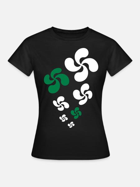 Croix du Pays Basque - T-shirt Femme - noir
