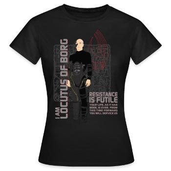 Star Trek La Nouvelle Génération Locutus Of Borg - T-shirt Femme - noir - Devant - AI Model Female 172 dark (172cm)
