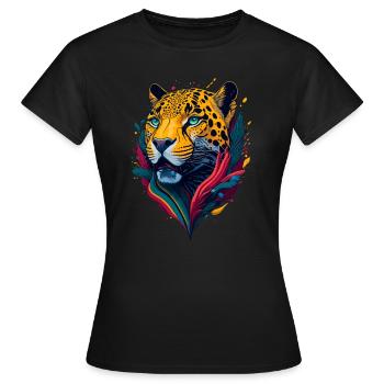 Joli jaguar abstrait - T-shirt Femme - noir - Devant - AI Model Female 172 dark (172cm)