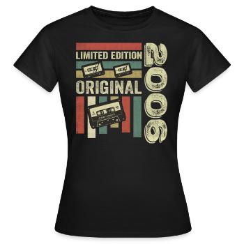 Millésime 2006 - Citation d’anniversaire rétro 2006 - T-shirt Femme - noir - Devant - AI Model Female 172 dark (172cm)
